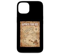 Carcasa para iPhone 13 Happiness Found Here Vintage Pirate Map Crab
