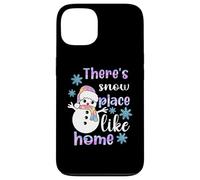 Carcasa para iPhone 13 Hay un Lugar de Nieve como el hogar Muñeco de Nieve Pastel Vacaciones
