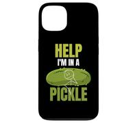 Carcasa para iPhone 13 Help I'm In A Pickle Sarcástico Juego de Palabras Divertido para el Amante de los pepinillos
