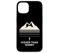 Carcasa para iPhone 13 Higher Than Worry montaña Silueta senderista