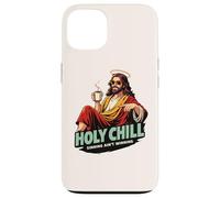 Carcasa para iPhone 13 Holy Chill Funny Jesus Coffee Humor Pecar no es Ganar