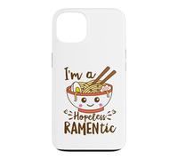 Carcasa para iPhone 13 Hopeless Ramentic Lindo Kawaii Ramen Fideos Pun Texto Blanco