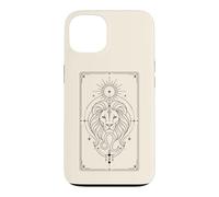 Carcasa para iPhone 13 Horóscopo Leo Minimalista Signo Celestial Sol Místico