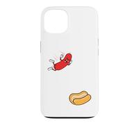 Carcasa para iPhone 13 Hot Dog Saltando En Bun Retro Summer BBQ Grill 4 de Julio