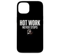 Carcasa para iPhone 13 Hot Work Never Stops Welder Welding Blue Collar Job Work
