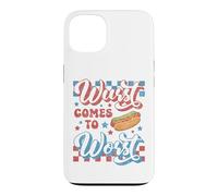 Carcasa para iPhone 13 Hotdog Wurst llega a lo Peor Divertido Perrito Caliente del 4 de Julio