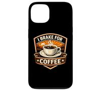 Carcasa para iPhone 13 I Brake For Coffee Lover Conductor Motocicleta Jinete Camionero Diversión