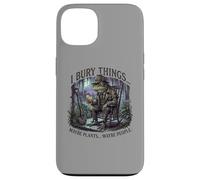 Carcasa para iPhone 13 I Bury Things Frog Gardener Dark Humor Shovel