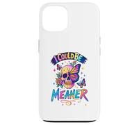 Carcasa para iPhone 13 I Could Be Meaner Skull Butterfly Art, Dark Gothic Floral