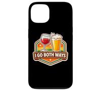 Carcasa para iPhone 13 I Go Both Ways Funny Wine Beer Drinker Lover Cita Divertido Broma