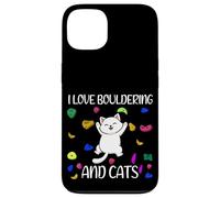 Carcasa para iPhone 13 I Love Boulder and Cats Escalador de Pared Interior