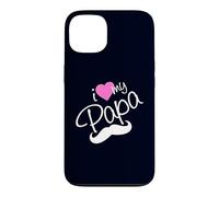 Carcasa para iPhone 13 I Love My Papa Funny Father Dad Daddy Heart and Mustache