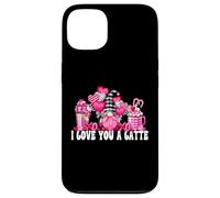 Carcasa para iPhone 13 I Love You A Latte Pink Buffalo Plaid Decor Valentines GNOME