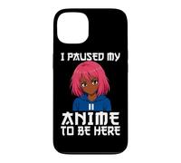 Carcasa para iPhone 13 I Paused My Anime To Be Here Negro Anime Girl Manga Otaku