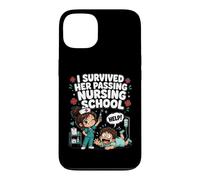Carcasa para iPhone 13 I Survived Her Passing Nursing School Funny Nurse Boyfriend