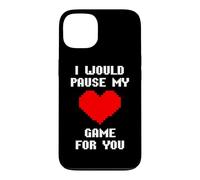 Carcasa para iPhone 13 I Would Pause My Game For You Corazones De Píxeles Amor