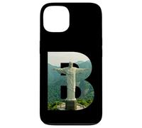 Carcasa para iPhone 13 Iconic Brasil Paisaje Cristo Redentor Letra B