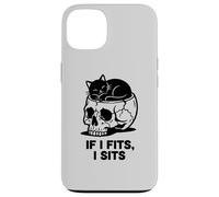 Carcasa para iPhone 13 If I Fits I Sits Cat Skull Funny Gothic Dark Meme Humor 2