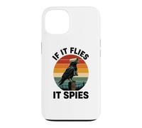Carcasa para iPhone 13 If It Flies It Spies Cuervo Vigilancia Pájaro Retro Conspiración