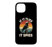 Carcasa para iPhone 13 If It Flies It Spies Cuervo Vigilancia Pájaro Retro Conspiración