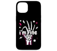 Carcasa para iPhone 13 I'm Fine Funny Skeleton Hand Thumbs Up Hand Sign Sarcástico
