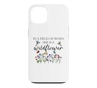 Carcasa para iPhone 13 In a Field of Roses She is a Wildflower Hummingbird Floral