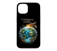 Carcasa para iPhone 13 In The Beginning God... Earth Genesis 1:1 Bible Verse Nature