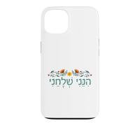 Carcasa para iPhone 13 Isaías 6:8 Hineni Shelacheni Hebreo Aquí Estoy Enviarme Flor
