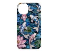 Carcasa para iPhone 13 Japanese Transgender Koi Fish Stained Art Trans Lotus Pond