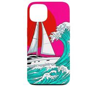 Carcasa para iPhone 13 Japanese Wave Sailboat Sailing Boating Club Sailor