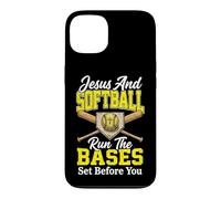 Carcasa para iPhone 13 Jesus and Softball Run The Bases Set Before You