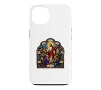 Carcasa para iPhone 13 Jesús Bienaventuranzas Sermón Mosaico Gótico Arte Cristiano Icono