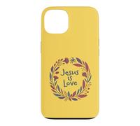 Carcasa para iPhone 13 Jesús es Amor Divertido Cristiano contemporáneo con Corona