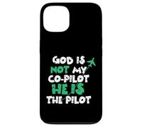 Carcasa para iPhone 13 Jesus God is The Pilot Aviation Christian Faith