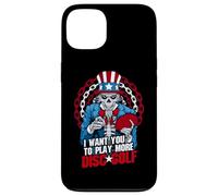 Carcasa para iPhone 13 Jugar Más Disco Golf Frolf Patriótico Goth USA Uncle Sam Skull