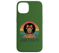 Carcasa para iPhone 13 Juneteenth 1865 Mujeres Afro Leopard Melanina Libertad