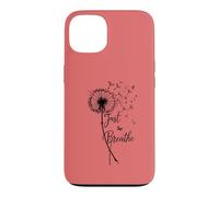 Carcasa para iPhone 13 Just Breathe Dandelion Butterfly Inspirational Boho Floral