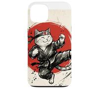 Carcasa para iPhone 13 Karate Gato Japonés Artes Marciales Sumi-e Japón Vintage Mamá