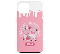 Carcasa para iPhone 13 Kawaii Cute Pink Cow, Strawberry Milk Girl