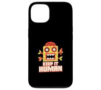 Carcasa para iPhone 13 Keep It Human (Declaración Anti AI) (Funny Robot Graphic)