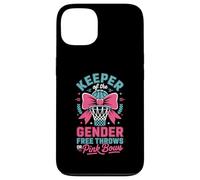 Carcasa para iPhone 13 Keeper of The Gender Reveal Free Throws or Pink Bows Party