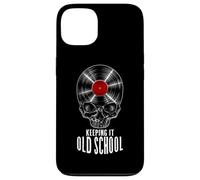 Carcasa para iPhone 13 Keeping It Old School Coleccionista de Discos de Vinilo Vintage Skull