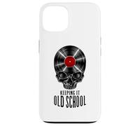 Carcasa para iPhone 13 Keeping It Old School Coleccionista de Discos de Vinilo Vintage Skull