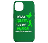 Carcasa para iPhone 13 Kidney Disease I Wear Green For My Niece Ribbon