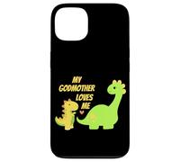 Carcasa para iPhone 13 Kids My Godmother Loves Me Dinosaur for Godson Gifts