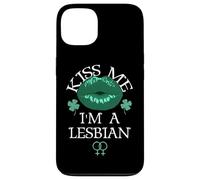 Carcasa para iPhone 13 Kiss Me I'm a Lesbian St Patricks Day Green Lips Les Pride