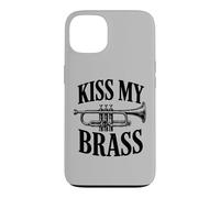 Carcasa para iPhone 13 Kiss My Brass Trompeta Juego de Palabras Divertido Banda de música Músico Juego de Palabras