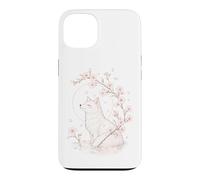Carcasa para iPhone 13 Kitsune Fox Cherry Blossoms Meditación Zen Yoga Vida Mujeres