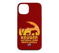 Carcasa para iPhone 13 Kruger Park Sudáfrica Safari Sunset Jirafa Elefante