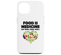 Carcasa para iPhone 13 La Comida es Medicina Comer Bien Sanar Bien Vegano